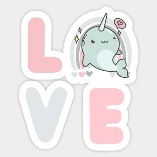 Love Narwhals Sticker